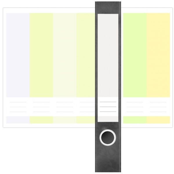 Etiketten für Ordner | Farbmix Helle Farben 1 | 7 Aufkleber für schmale Ordnerrücken | Selbstklebende Design Ordneretiketten Rückenschilder