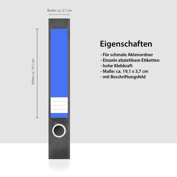 Etiketten für Ordner | Farbmix Bunte Farben 1 | 7 Aufkleber für schmale Ordnerrücken | Selbstklebende Design Ordneretiketten Rückenschilder