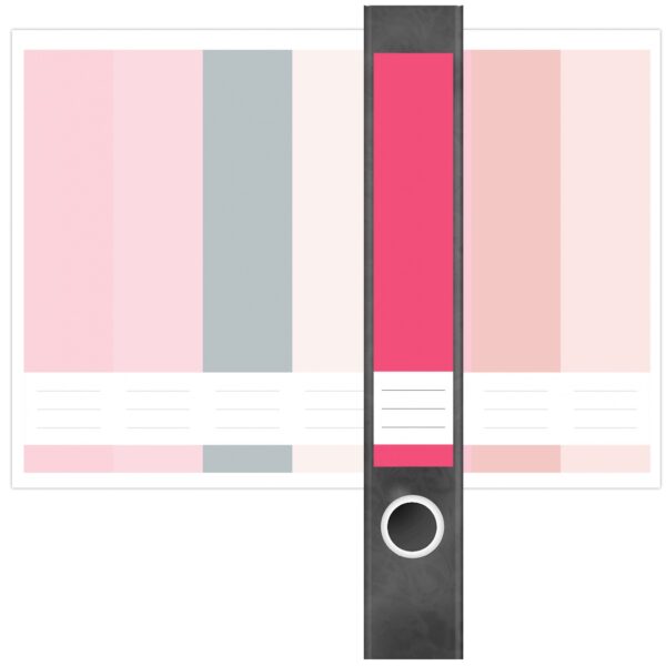 Etiketten für Ordner | Farbmix Lippenstift | 7 Aufkleber für schmale Ordnerrücken | Selbstklebende Design Ordneretiketten Rückenschilder