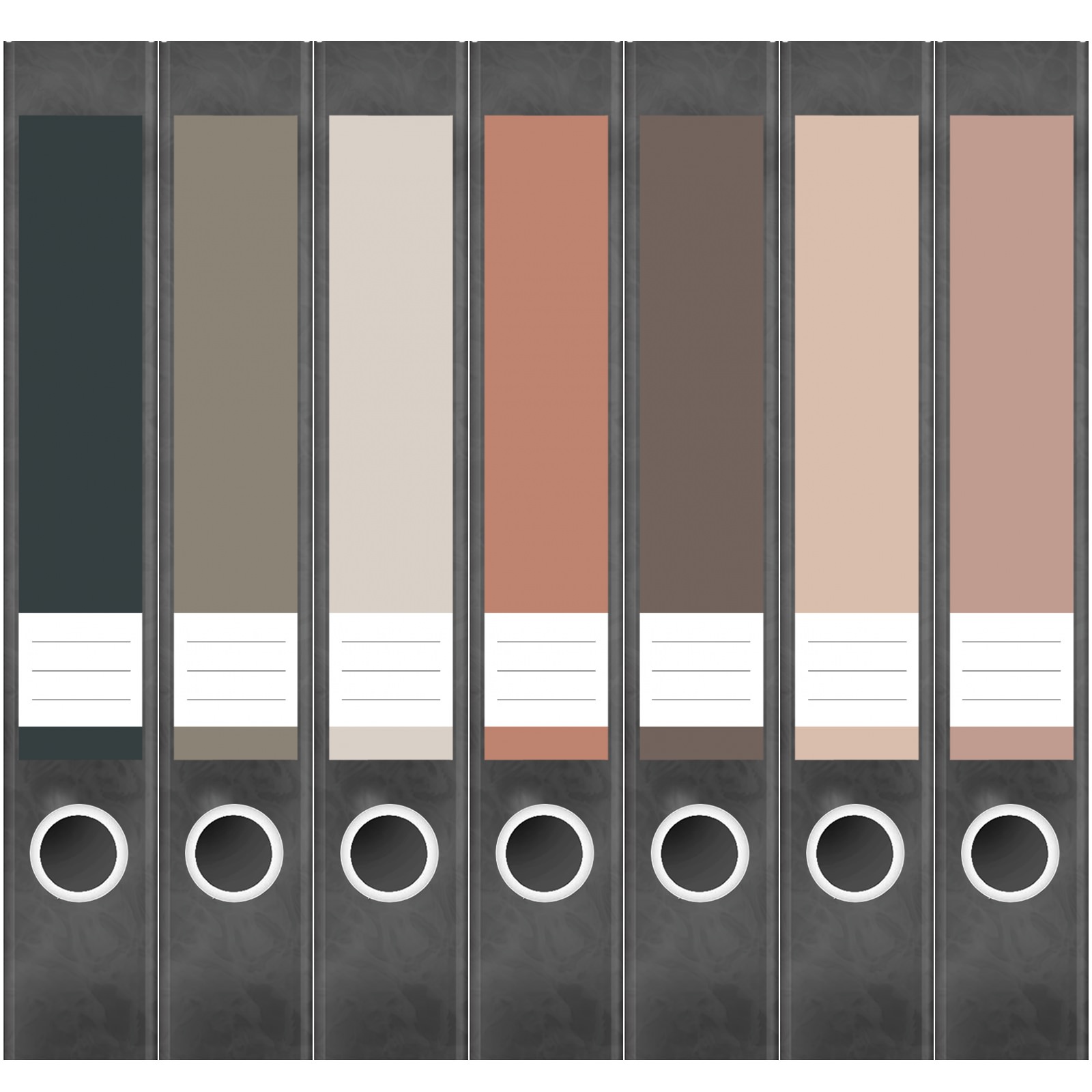 Etiketten für Ordner | Farbmix Beige Braun Grau | 7 Aufkleber für schmale Ordnerrücken | Selbstklebende Design Ordneretiketten Rückenschilder 1 Etiketten für Ordner | Farbmix Beige Braun Grau | 7 Aufkleber für schmale Ordnerrücken | Selbstklebende Design Ordneretiketten Rückenschilder