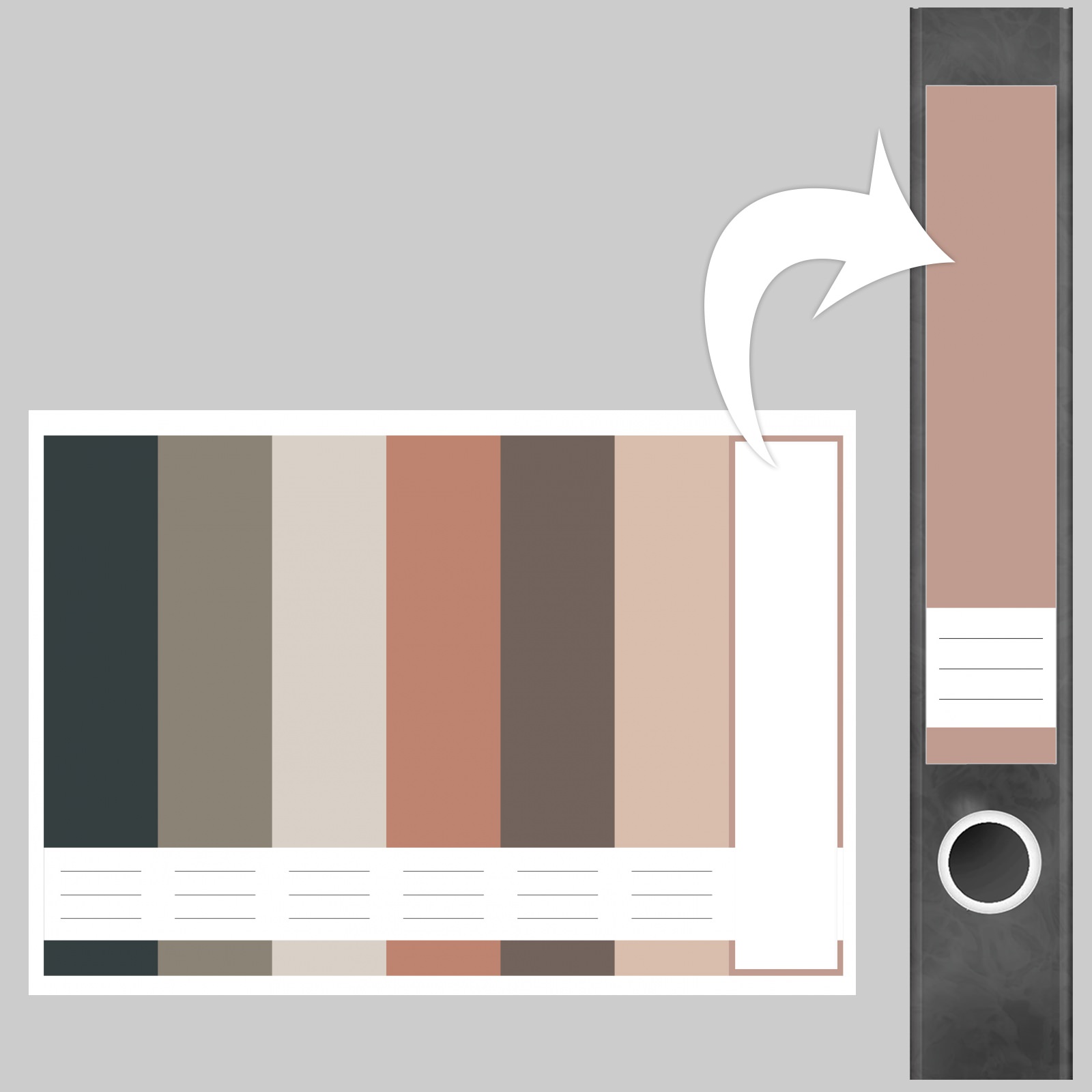 Etiketten für Ordner | Farbmix Beige Braun Grau | 7 Aufkleber für schmale Ordnerrücken | Selbstklebende Design Ordneretiketten Rückenschilder 3 Etiketten für Ordner | Farbmix Beige Braun Grau | 7 Aufkleber für schmale Ordnerrücken | Selbstklebende Design Ordneretiketten Rückenschilder