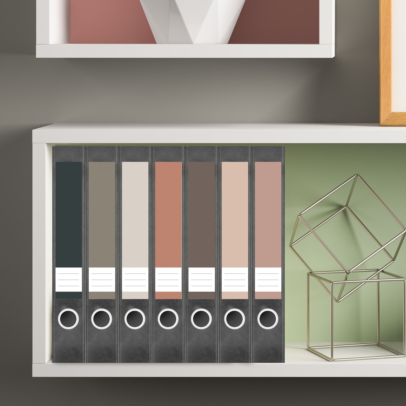 Etiketten für Ordner | Farbmix Beige Braun Grau | 7 Aufkleber für schmale Ordnerrücken | Selbstklebende Design Ordneretiketten Rückenschilder 4 Etiketten für Ordner | Farbmix Beige Braun Grau | 7 Aufkleber für schmale Ordnerrücken | Selbstklebende Design Ordneretiketten Rückenschilder