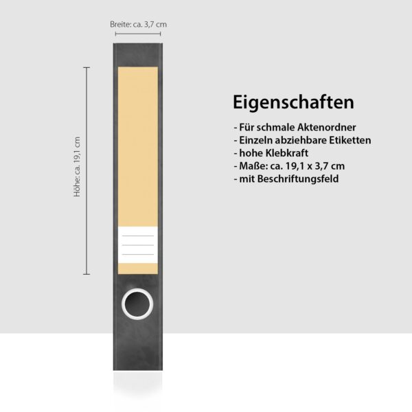 Etiketten für Ordner | Farbmix Blau Gelb Bunt | 7 Aufkleber für schmale Ordnerrücken | Selbstklebende Design Ordneretiketten Rückenschilder