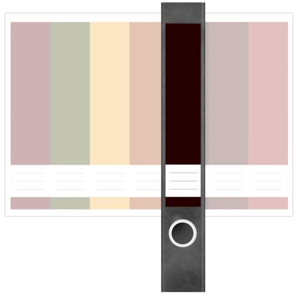 Etiketten für Ordner | Farbmix Herbstliche Farben | 7 Aufkleber für schmale Ordnerrücken | Selbstklebende Design Ordneretiketten Rückenschilder