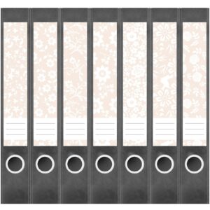 Etiketten für Ordner | Deko 6 Muster Mix | 7 Aufkleber für schmale Ordnerrücken | Selbstklebende Design Ordneretiketten Rückenschilder