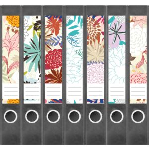 Etiketten für Ordner | Deko 10 Muster Mix | 7 Aufkleber für schmale Ordnerrücken | Selbstklebende Design Ordneretiketten Rückenschilder