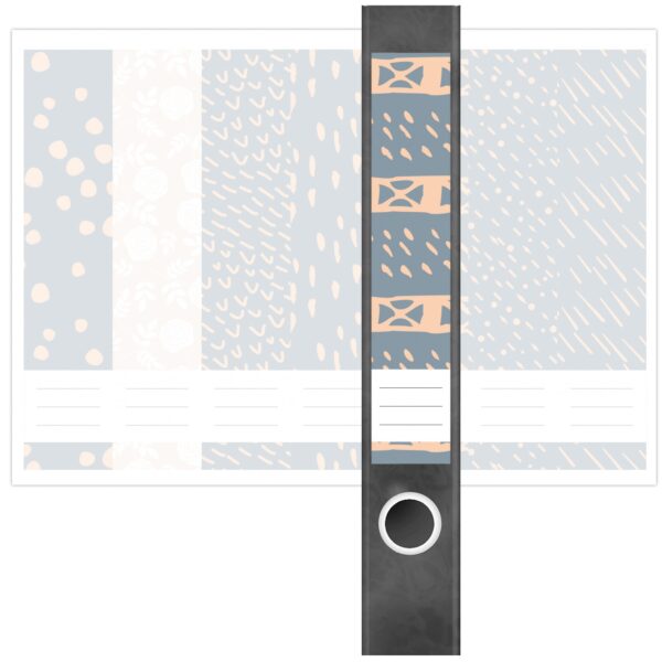 Etiketten für Ordner | Deko 11 Muster Mix | 7 Aufkleber für schmale Ordnerrücken | Selbstklebende Design Ordneretiketten Rückenschilder