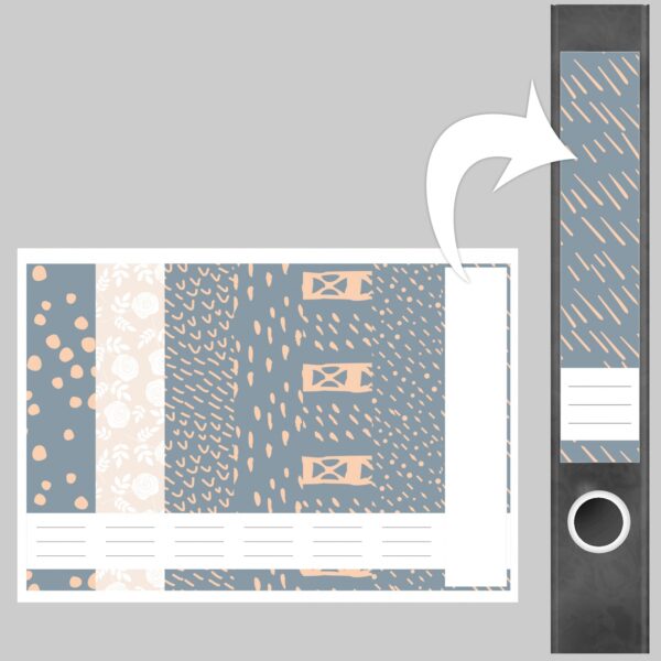 Etiketten für Ordner | Deko 11 Muster Mix | 7 Aufkleber für schmale Ordnerrücken | Selbstklebende Design Ordneretiketten Rückenschilder