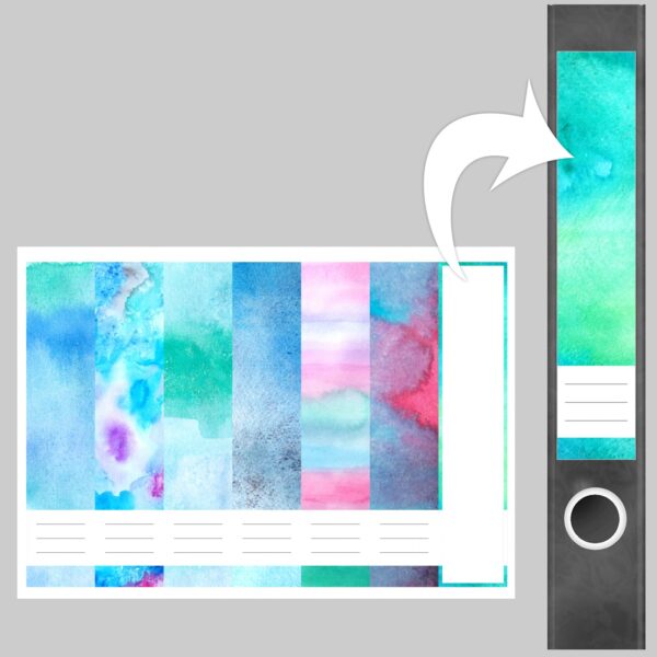 Etiketten für Ordner | Deko 28 Muster Mix | 7 Aufkleber für schmale Ordnerrücken | Selbstklebende Design Ordneretiketten Rückenschilder