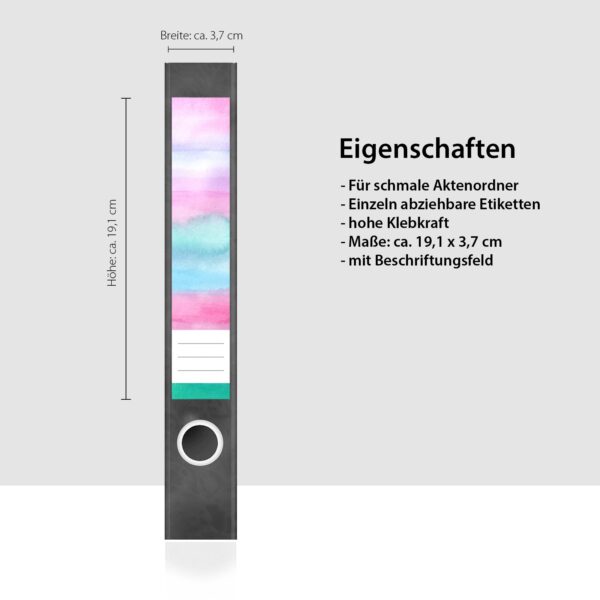 Etiketten für Ordner | Deko 28 Muster Mix | 7 Aufkleber für schmale Ordnerrücken | Selbstklebende Design Ordneretiketten Rückenschilder