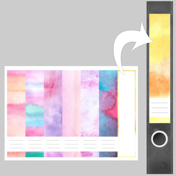 Etiketten für Ordner | Deko 29 Muster Mix | 7 Aufkleber für schmale Ordnerrücken | Selbstklebende Design Ordneretiketten Rückenschilder