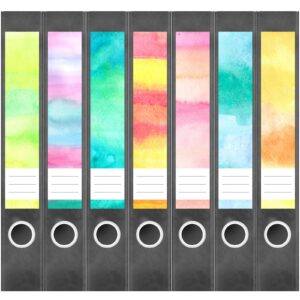 Etiketten für Ordner | Deko 30 Muster Mix | 7 Aufkleber für schmale Ordnerrücken | Selbstklebende Design Ordneretiketten Rückenschilder