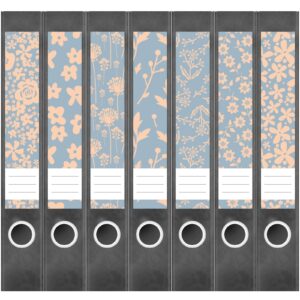 Etiketten für Ordner | Deko 31 Muster Mix | 7 Aufkleber für schmale Ordnerrücken | Selbstklebende Design Ordneretiketten Rückenschilder