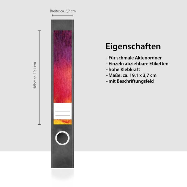 Etiketten für Ordner | Kunst Mix 3 | 7 Aufkleber für schmale Ordnerrücken | Selbstklebende Design Ordneretiketten Rückenschilder