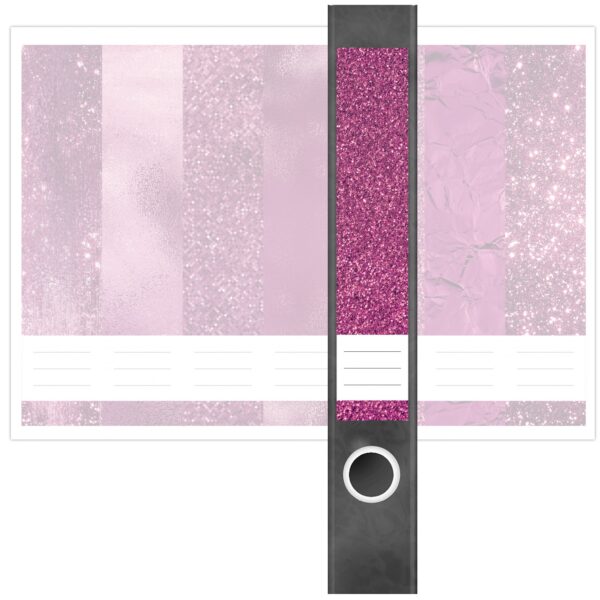 Etiketten für Ordner | Muster Mix Set 3 Rosa | 7 Aufkleber für schmale Ordnerrücken | Selbstklebende Design Ordneretiketten Rückenschilder