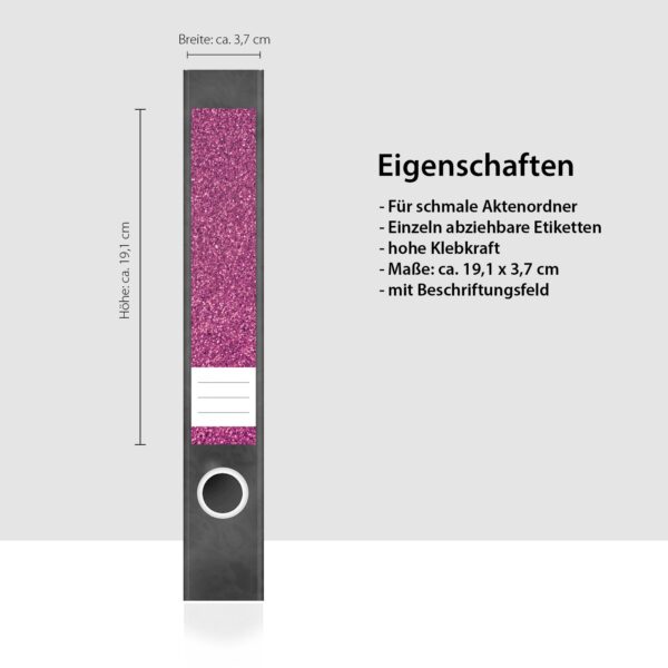 Etiketten für Ordner | Muster Mix Set 3 Rosa | 7 Aufkleber für schmale Ordnerrücken | Selbstklebende Design Ordneretiketten Rückenschilder