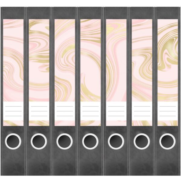 Etiketten für Ordner | Muster Mix Set 6 Rosa | 7 Aufkleber für schmale Ordnerrücken | Selbstklebende Design Ordneretiketten Rückenschilder