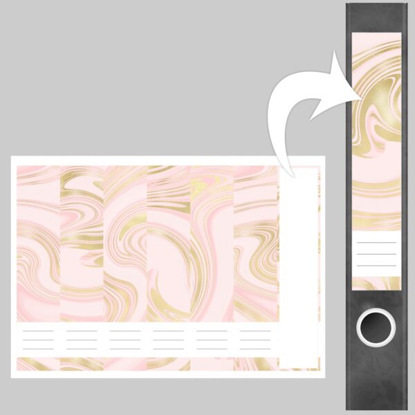 Etiketten für Ordner | Muster Mix Set 6 Rosa | 7 Aufkleber für schmale Ordnerrücken | Selbstklebende Design Ordneretiketten Rückenschilder