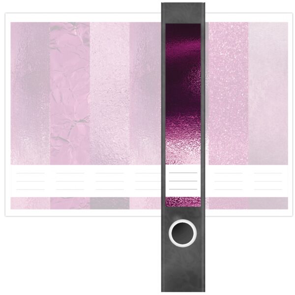 Etiketten für Ordner | Muster Mix Set 11 Rosa | 7 Aufkleber für schmale Ordnerrücken | Selbstklebende Design Ordneretiketten Rückenschilder