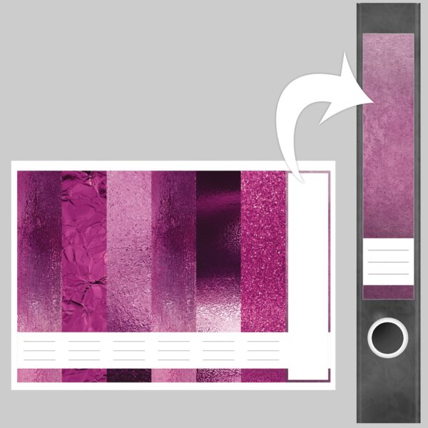 Etiketten für Ordner | Muster Mix Set 11 Rosa | 7 Aufkleber für schmale Ordnerrücken | Selbstklebende Design Ordneretiketten Rückenschilder