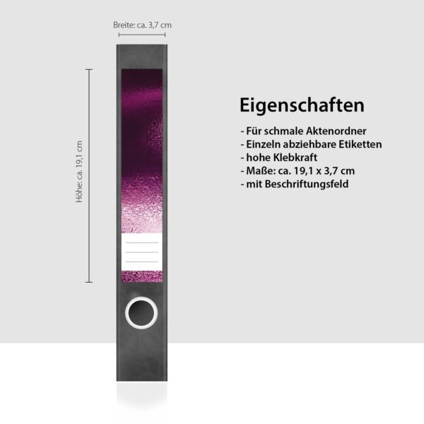 Etiketten für Ordner | Muster Mix Set 11 Rosa | 7 Aufkleber für schmale Ordnerrücken | Selbstklebende Design Ordneretiketten Rückenschilder