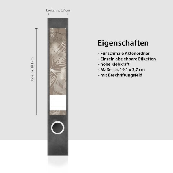 Etiketten für Ordner | Muster Mix 1 Bronze Look | 7 Aufkleber für schmale Ordnerrücken | Selbstklebende Design Ordneretiketten Rückenschilder