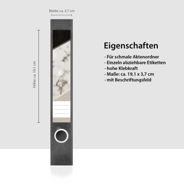 Etiketten für Ordner | Muster Mix 2 Bronze Look | 7 Aufkleber für schmale Ordnerrücken | Selbstklebende Design Ordneretiketten Rückenschilder