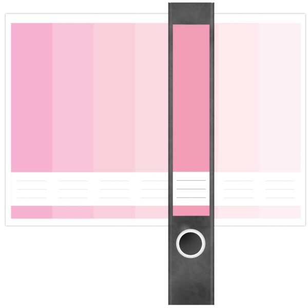 Etiketten für Ordner | Farben Mix Rosa | 7 Aufkleber für schmale Ordnerrücken | Selbstklebende Design Ordneretiketten Rückenschilder