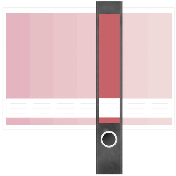 Etiketten für Ordner | Farben Mix Rot | 7 Aufkleber für schmale Ordnerrücken | Selbstklebende Design Ordneretiketten Rückenschilder
